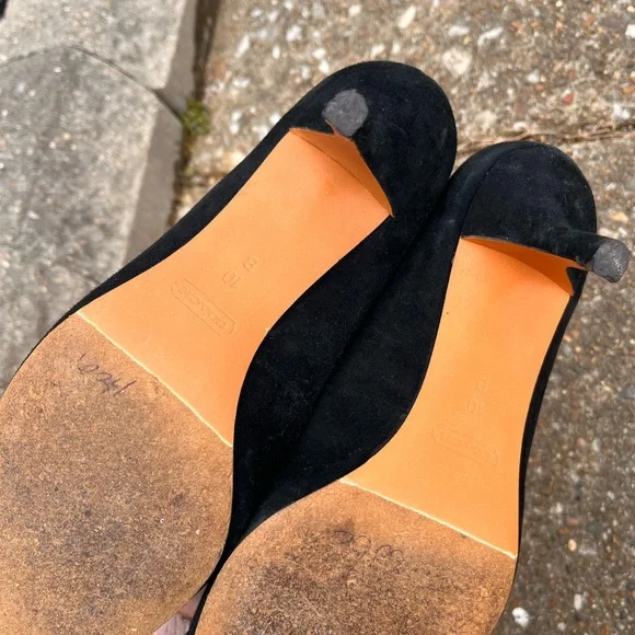 Coach Black Suede and Patent Leather Heels - Picture 3 of 9